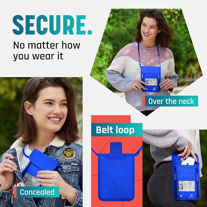 Neck Wallet, Travel Pouch For Passport Holder And Documents, Travel Neck Wallet For Traveling Women. - Image 4