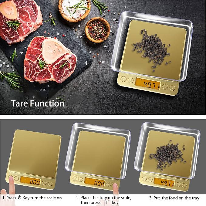 Fuzion Digital Scale .01 Gram Accuracy, 500g Small Kitchen Food Scales | 2 Trays Included for Jewelry, Gold, Herb, Powder, Spice, Coffee, Coin - Weight Gram and Oz - Image 5