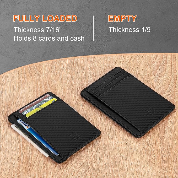 GH GOLD HORSE Slim RFID Blocking Card Holder Minimalist Leather Front Pocket Wallet for Women | Slim - Image 5