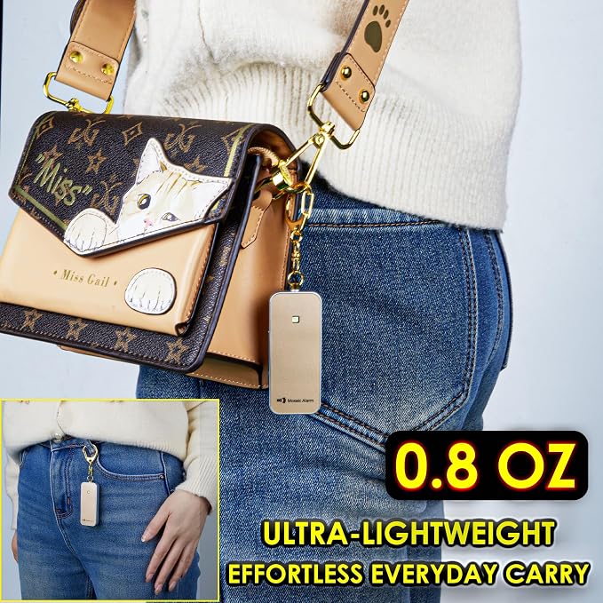 Ultrathin Personal Alarm Rainproof Ultra-Lightweight (0.8 oz) Bulky-Free Keychain Siren for Women, Students Safety. SOS Emergency 130db Hiking Alert Strobe Light. Replaceable Battery. Rose Gold - Image 4
