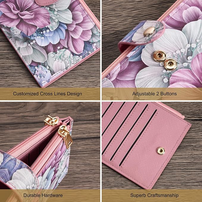 Travelambo RFID Wallet Women Large Size Bifold Multi Card Wallet Case with Zipper Pocke Credit Card Holder for Women - Image 6