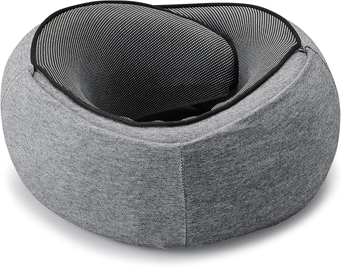 Travel Pillow with Hood (Dark Gray) - for Airplane Travel and Car Ride Nap, Foldable Hood, Slow-Rebound Memory Foam, 360 Ergonomic Design, Compact and Portable in Travel Bag - Image 6
