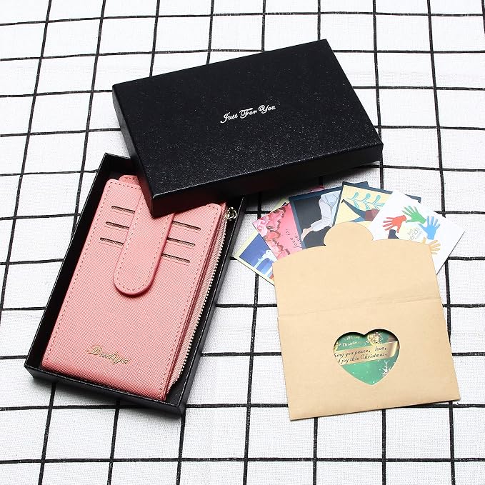 Badiya Slim Women Wallet RFID Blocking Bifold Compact 9 Card Slots Holder Wallets Soft Leather with Zipper Coin Pocket 2 ID Window - Image 7