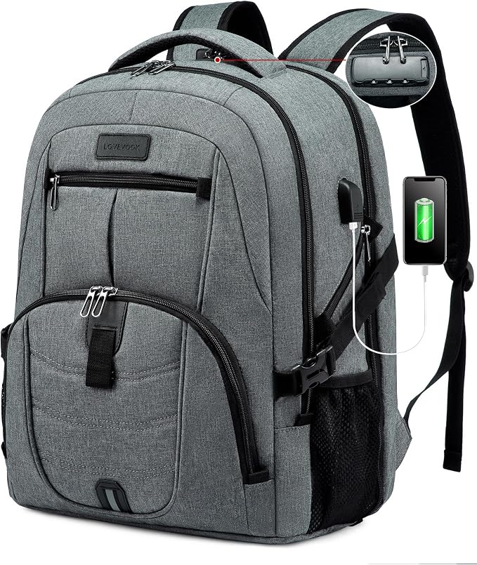 LOVEVOOK Large Laptop Backpack for Men,17.3Inch Heavy Duty Travel Backpack | TSA-Friendly with Anti-Theft,Carry On Flight Approved,College Work Bookbag,Water Resistant Business Backpack for Men Women by LOVEVOOK