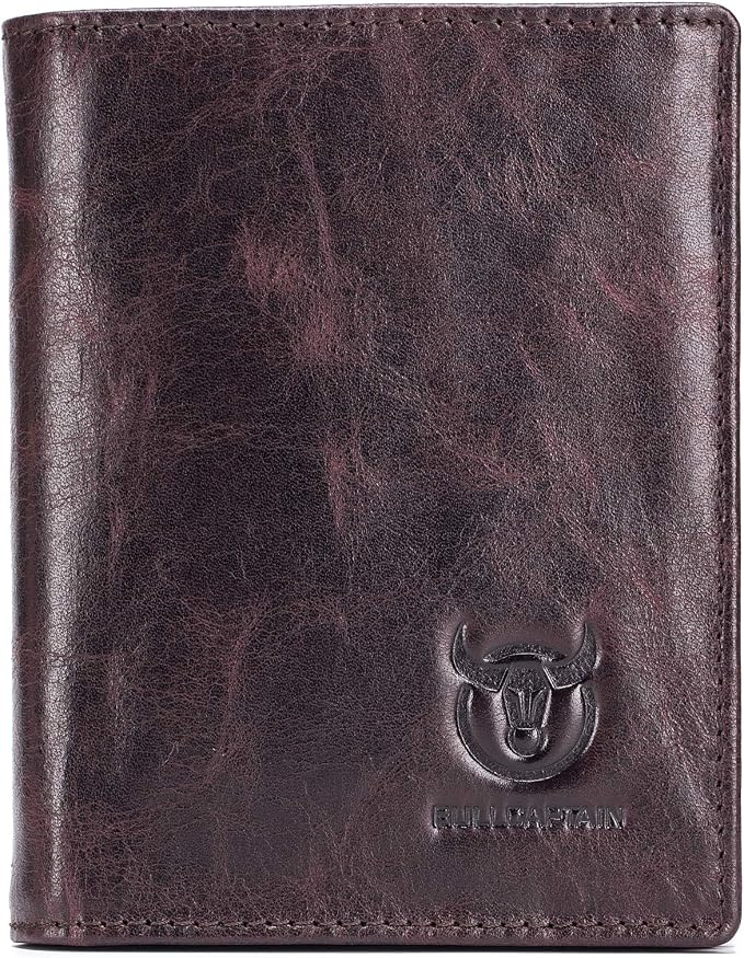 BULLCAPTAIN Large Capacity Genuine Leather Wallet for Men QB-027 | Bifold Wallet,RFID Blocking,Credit Card Holder,15 Card Slots,Special Expandable Design,gift choice by Bullcaptain
