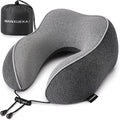 Travel Pillows for Airplanes,100% Pure Memory Foam Travel Neck Pillow | Washable Cotton Cover,Comes with 3D Eye Mask,Earplugs,Storage Bag,Ideal Travel Gift,Relieve Neck Pressure,Light Grey by Unknown