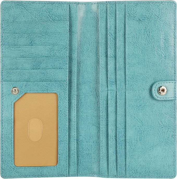 Ultra Slim Thin Leather Women Wallet RFID Blocking Credit Card Holder Bifold Long Ladies Billfold - Image 3