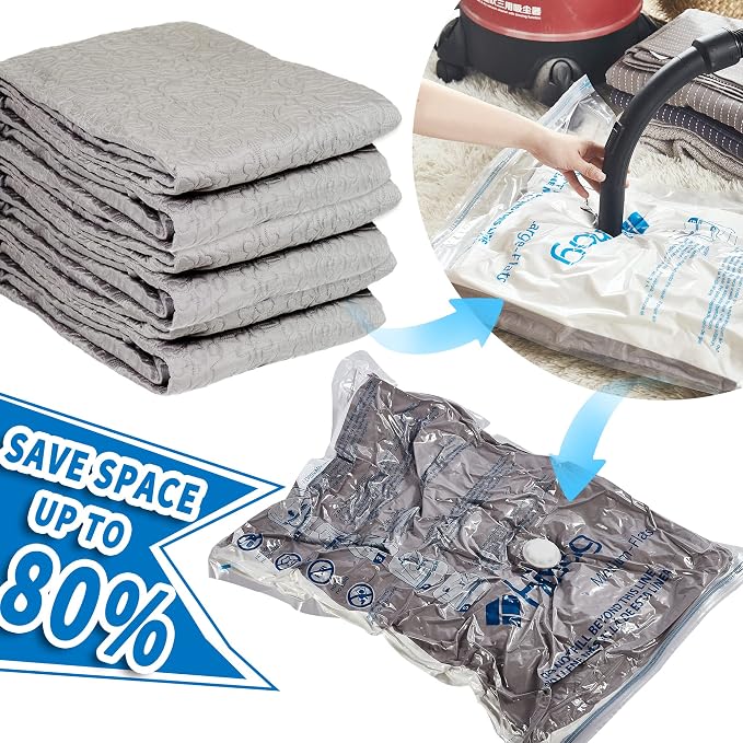30 Combo Vacuum Storage Bags, Vacuum Seal Bags for Clothing and Bedding | Various Size, Airtight Triple Seal, Save 80% Space, Hand Pump, Work with Vacuum, Double Zip, Reusable, Easy to Use - Image 2
