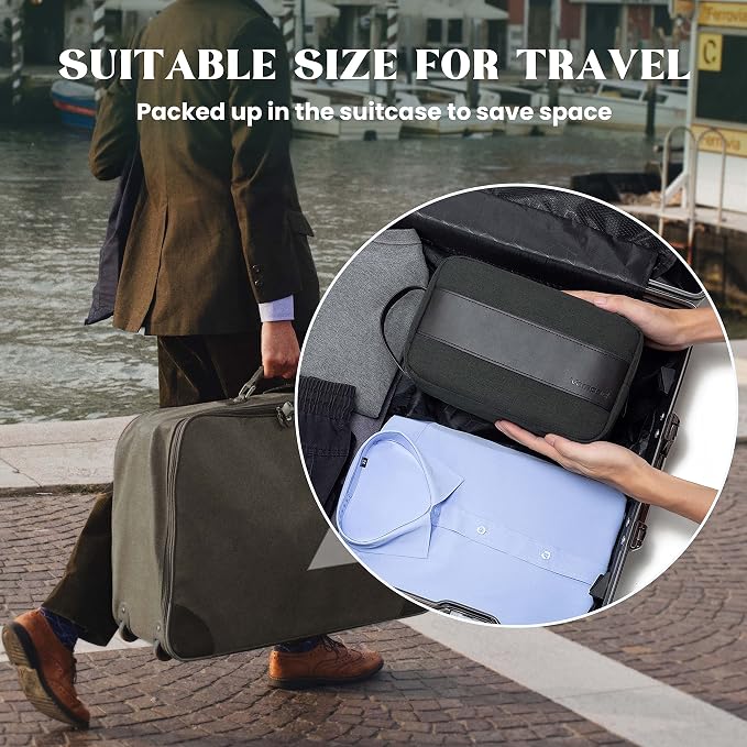 Vorspack Toiletry Bag for Men - Water Resistant Travel Bag for Toiletries, Bathroom Essentials, Travel Accessories, Gifts - Grey (Pack of 2) - Image 7