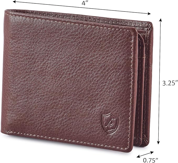 Wallet for Men Slim RFID Blocking Leather Bifold Minimalist 2 ID Windows Gift Box Carteras Para Hombres (NAPA, TAN) - Image 3