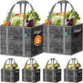 Fab totes Reusable Grocery Bags, Large Foldable Shopping Tote Bags with Reinforced Handles & Hard Bottom,6 Pack, Black by Fabtotes