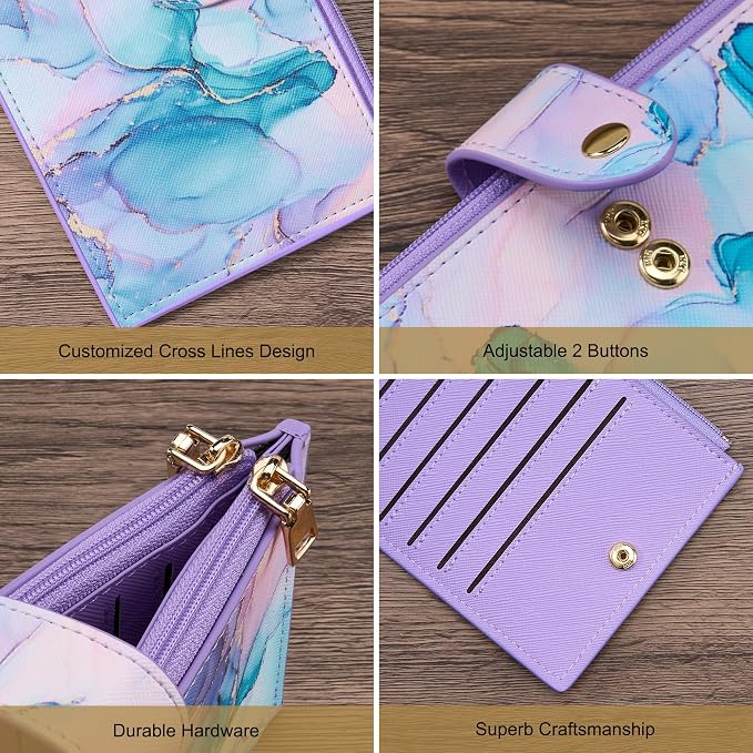 Travelambo RFID Wallet Women Large Size Bifold Multi Card Wallet Case with Zipper Pocke Credit Card Holder for Women - Image 6