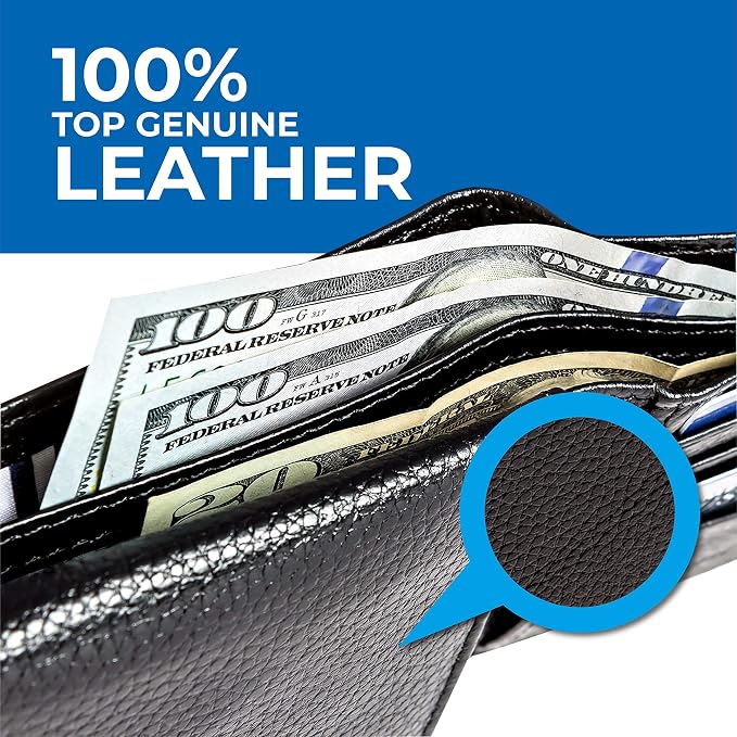 RFID Blocking Stylish Genuine Leather Wallet for Men - Excellent as Travel Bifold - Credit Card Protector - Image 4