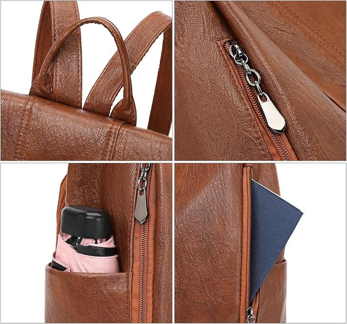 GAEKEAO Women Backpack Purse PU Leather Anti-theft Casual Shoulder Bag Convertible Large Satchel Bags for Travel Casual Work - Image 5