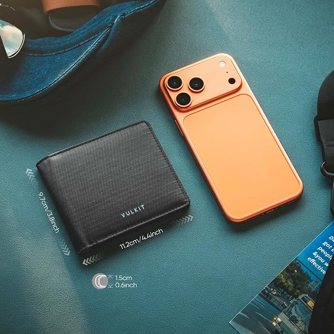 VULKIT Lite Wallet, RFID Blocking Bifold Wallets, Minimalist, Water-repellent & Wear-resistant - Image 6