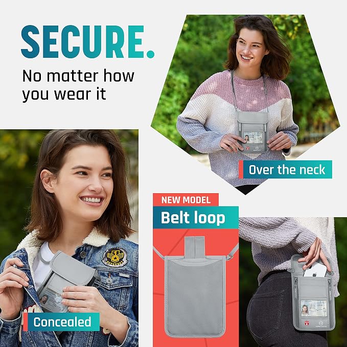Neck Wallet, Travel Pouch For Passport Holder And Documents, Travel Neck Wallet For Traveling Women. - Image 2
