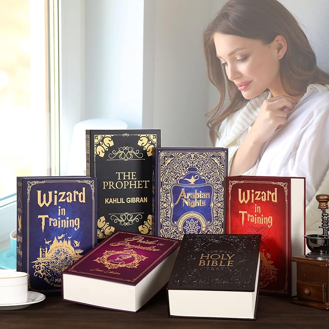 Wizard in Training Book Safe with Real Pages, Magical Diversion Book Safe Lock Box with 3-Digit Combination Lock, Cool Secret Compartment Money Storage Box for Cash and Valuables,9.3''x6.0''x2.3'' - Image 9