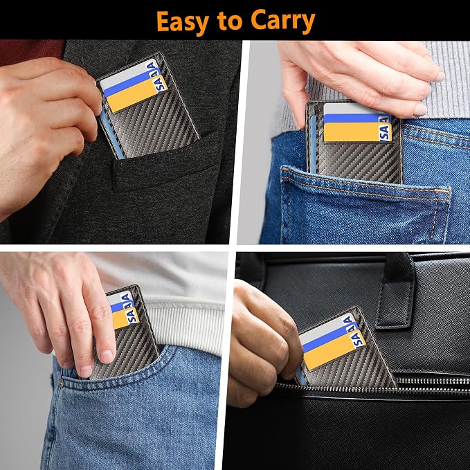 Travelambo Slim Minimalist Wallet for Men, RFID Blocking Credit Card Holder, Front Pocket ID Card Case, Gifts for Men, Husband, Boyfriend, Teenage - Image 8