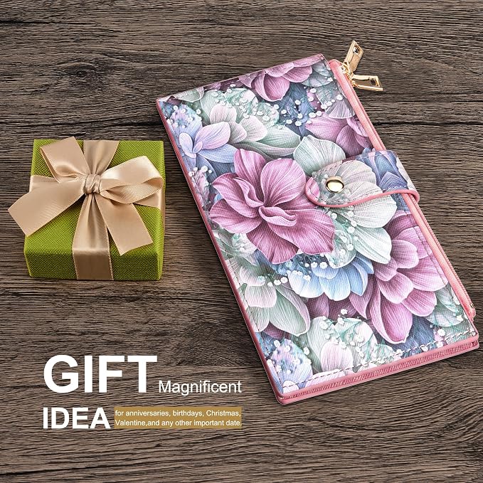 Travelambo RFID Wallet Women Large Size Bifold Multi Card Wallet Case with Zipper Pocke Credit Card Holder for Women - Image 7