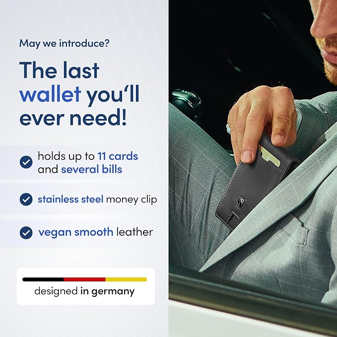 TRAVANDO Money Clip Wallet - RFID Protected Bifold Wallet for Men for 11 Cards - including Gift Box (Grey) - Image 2