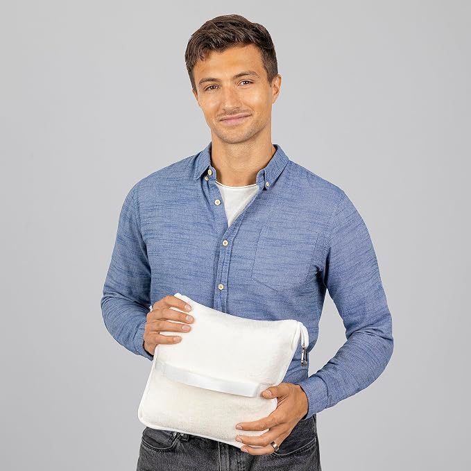 BlueHills Premium Soft Travel Blanket Pillow Combo Airplane - Ivory White | Travel Blanket Pillow Combo, Luggage Strap & Backpack Clip, Compact Portable Plane Accessories, Airplane Comfort, Soft & Cozy - Image 9