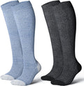 LEVSOX Bamboo Viscose Graduated Compression Socks for Women&Men - Cushioned Knee-High 15-20mmHg Support Socks by Levsox