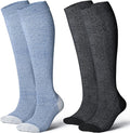 LEVSOX Bamboo Viscose Graduated Compression Socks for Women&Men - Cushioned Knee-High 15-20mmHg Support Socks by Levsox