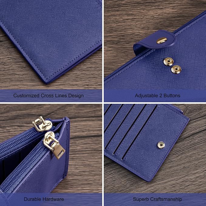 Travelambo RFID Wallet Women Large Size Bifold Multi Card Wallet Case with Zipper Pocke Credit Card Holder for Women - Image 6