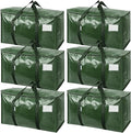 TICONN 6 Pack Extra Large Moving Bags Heavy Duty with Zippers & Carrying Handles, Durable Storage Bags Moving Boxes for Closet Organizers and Storage (6 Pack, Olive) by TICONN