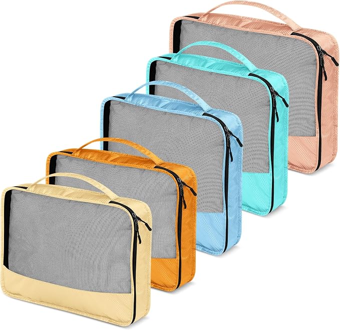 5 Pcs Packing Cubes for Suitcase Large Travel Cubes Carry on Luggage Organizer Bags for Clothes Accessories(Mixed,Pastel) - Image 4