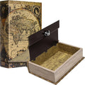 Barska Antique Map Book Safe with Key Lock – Hidden Diversion Lock Box with Magnetic Closure – Concealed Steel Compartment for Cash, Jewelry, Valuables – Home or Office Security Hidden Book Safe by Barska