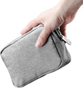E-Tree Small Makeup Bag, Cosmetic Toiletry Skin Care Make up Little Items Pouch for Purse, Zipper Mini Tech Charger Cable Electronic Organizer Case, Travel Accessories for Women Men Teen, Grey by E-Tree