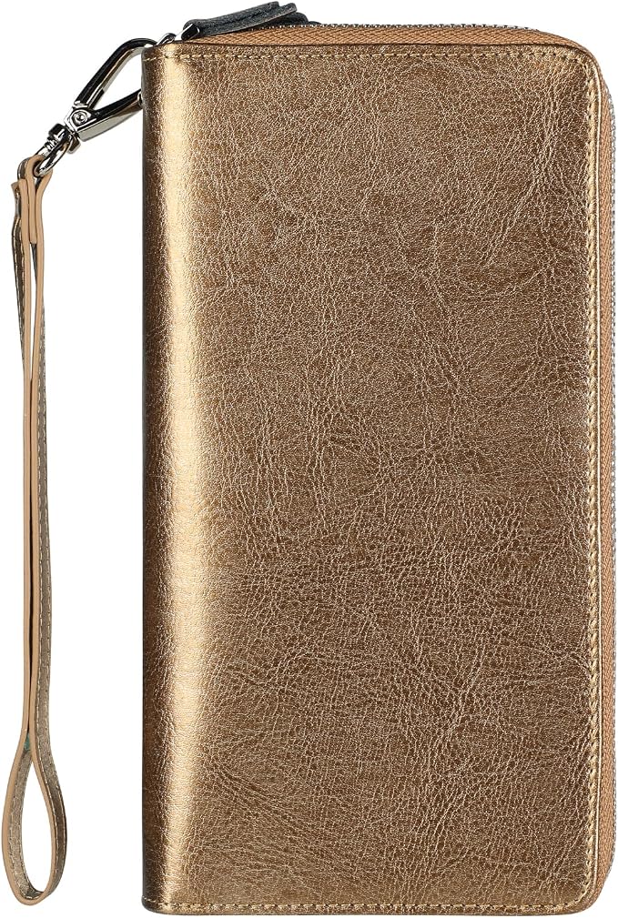 Small Compact Women Wallet RFID Blocking Genuine Leather Bifold Purse with ID Windows by Lavemi