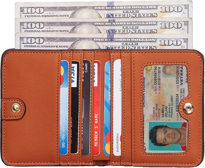 Toughergun Women’s Small Slim Leather Wallet with RFID Protection, Compact Bifold Mini Purse with Clear ID Window - Image 2