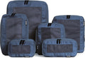 Compression Packing Cubes for Travel, 6-Pack, Dark Blue | Solves overpacking, 6-Piece set fits most suitcases, 50% Space savings, Compression luggage organizer bags by Aerotrunk