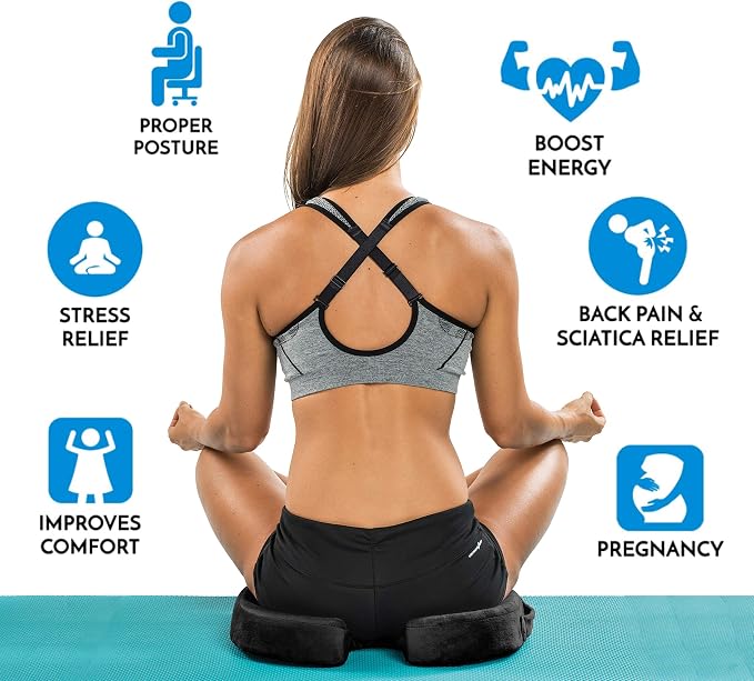 ComfiLife Premium Comfort Seat Cushion - Non-Slip Orthopedic 100% Memory Foam Coccyx Cushion for Tailbone Pain - Cushion for Office Chair Car Seat - Back Pain & Sciatica Relief (Black) - Image 4