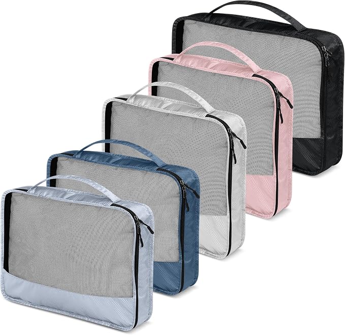5 Pcs Packing Cubes for Suitcase Large Travel Cubes Carry on Luggage Organizer Bags for Clothes Accessories(Mixed,Morandi) - Image 5