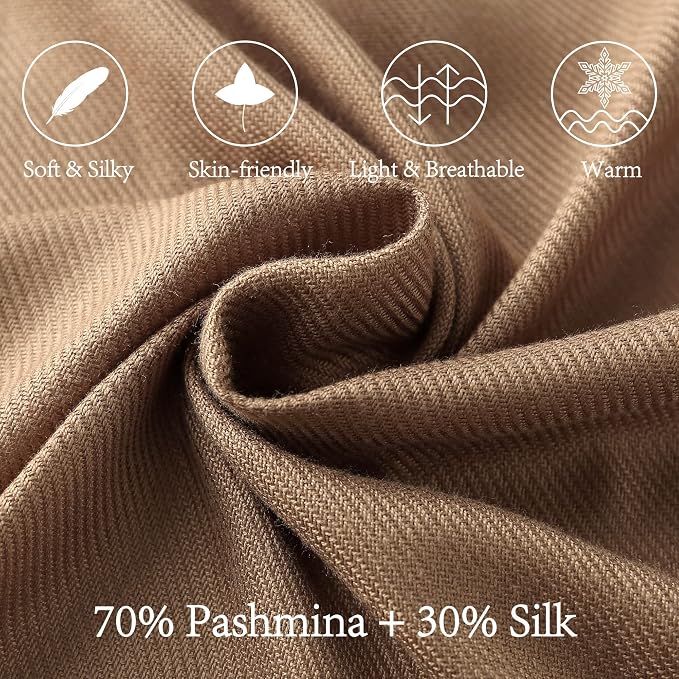 Soft Silky Pashmina Shawl Wraps Solid Colors Scarf for Wedding Evening Dresses - Image 2
