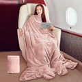 Tirrinia Travel Blanket Pillow - Wearable Airplane Blanket with Feet Pockets for Long Flights, Airplane Accessories Blanket Robe for Women and Men, Gift for Her by Tirrinia