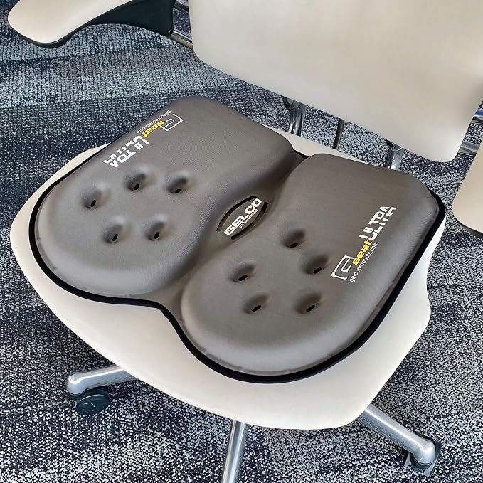 GSeat Ultra Orthopedic Gel and Foam Seat Cushion (Gray) – for Coccyx, Back, Tailbone, Prostate, Postnatal, and Sciatica Pain/Discomfort – Office, Car, Chair, Travel - Image 2