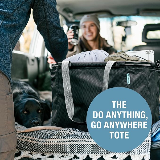 CleverMade Gear Hauler Pro Collapsible Tote Bag, 55L Outdoor Tote | Haul Bulky Gear Without Sagging | Aluminum Frame Holds 100 lb, While Shoulder and Crossbody Straps Offer Flexible Carry - Image 6