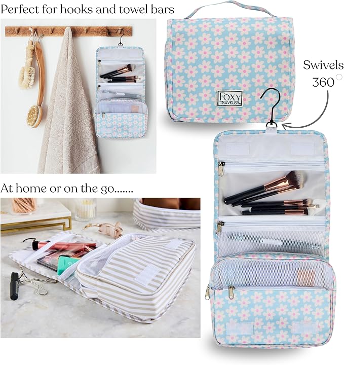 Packing Cubes Set – Cute Packing Cubes for Travel, Luggage Organizer Bags for Suitcase, For Kids & Family, Floral, Neutral & Aesthetic Travel Organizer Set-Blue Flower - Image 5