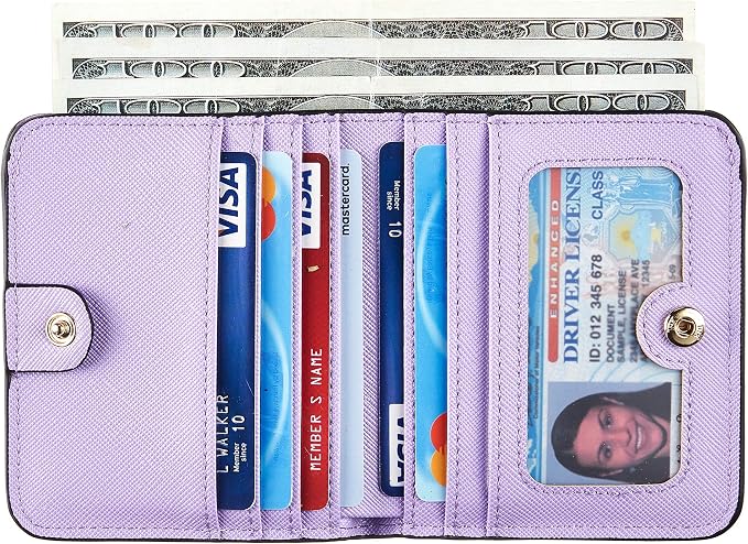 Toughergun Women’s Small Slim Leather Wallet with RFID Protection, Compact Bifold Mini Purse with Clear ID Window - Image 2