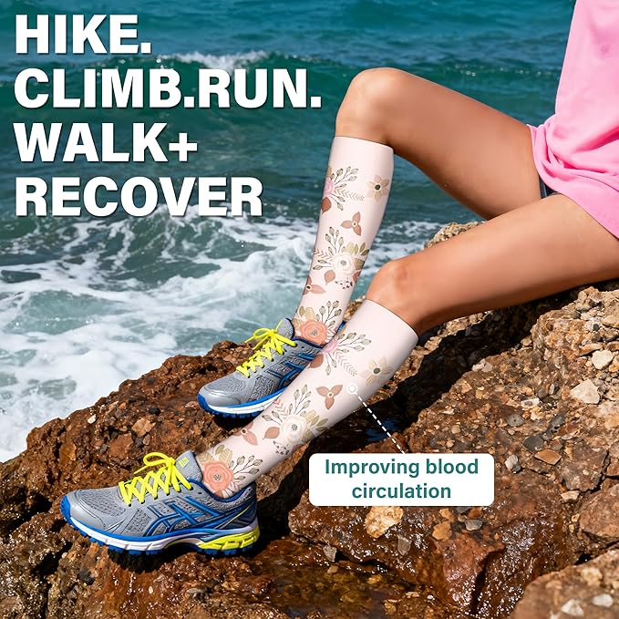 Acture 6 Pack Compression Socks for Women and Men - Knee High for Medical, Running, Nurses, Travel - Image 5