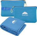BlueHills Premium Soft Lightweight Travel Blanket Pillow Compact Teal Blue | Luggage Strap & Carabiner Included, Portable Case, Compact Lightweight Pocket Size Traveling Essential, Cruise Throw in Bag by BlueHills