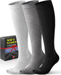 Bamboo Viscose Compression Socks with Reinforced Sole - Knee High Womens Support Socks with Seamless Toe, 18-25 mmHg by Bbfrey