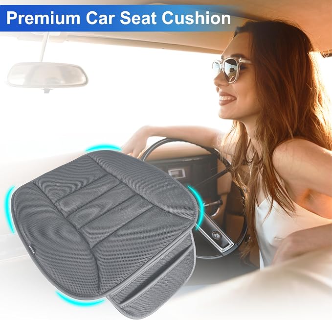 Lofty Aim Car Seat Cushion for Driving, Memory Foam Driver Seat Cushion | Car Seat Cushion for Long Driving, Automotive Seat Cushion for Pain Relief, Car Seat Pillow Fits Vehicles, Office, 4D Dgray - Image 2