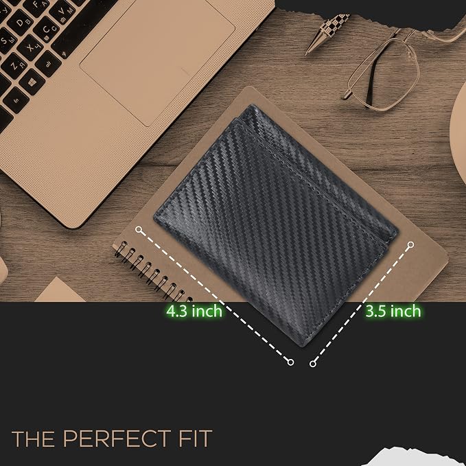 Real Leather Mens Trifold Wallet RFID Blocking Slim Minimalist Front Pocket - Thin & Stylish with ID Window in Gift Box - Image 5