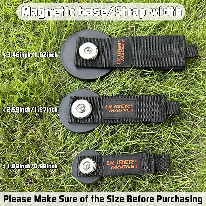 ULIBERMAGNET Strong Magnetic Storage Straps,Heavy Duty Magnetic Garage Storage Tool Organizer,Extension Cord, Cable, Rope,Tools for Garage,Pick-up,RV and Workshop(2 Pack/1.69INCH) - Image 2