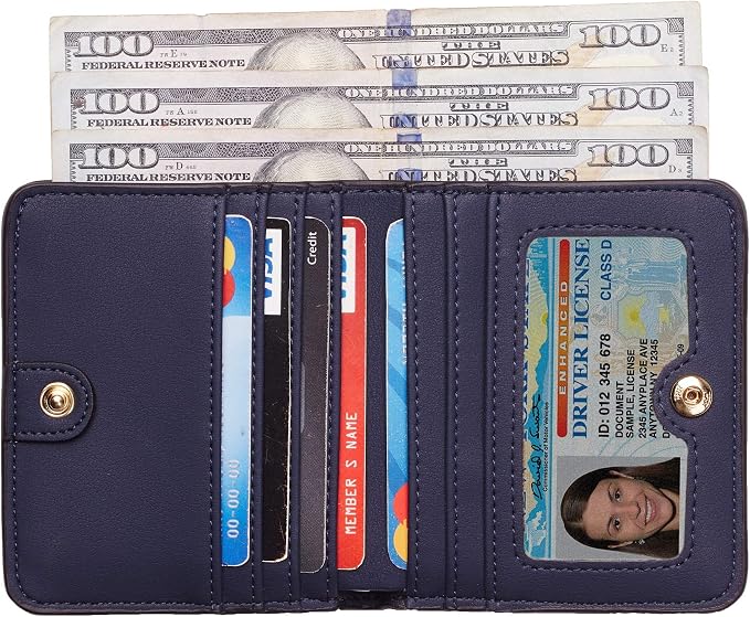 Toughergun Women’s Small Slim Leather Wallet with RFID Protection, Compact Bifold Mini Purse with Clear ID Window - Image 2